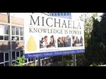 Michaela front of school